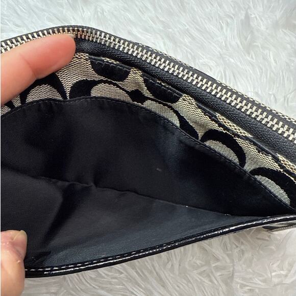 COACH Black and Gray Signature Canvas Wallet / Wristlet - Picture 8 of 8